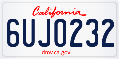 CA license plate 6UJO232