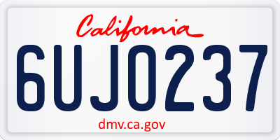 CA license plate 6UJO237