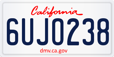 CA license plate 6UJO238
