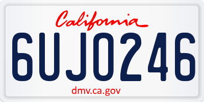 CA license plate 6UJO246