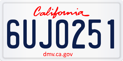 CA license plate 6UJO251