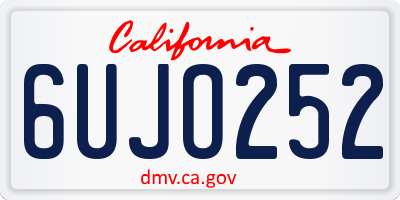 CA license plate 6UJO252