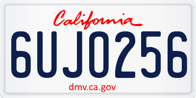 CA license plate 6UJO256