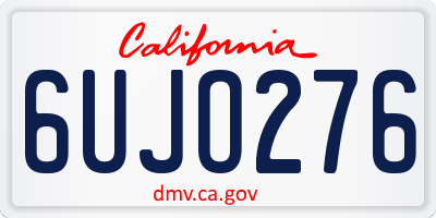CA license plate 6UJO276