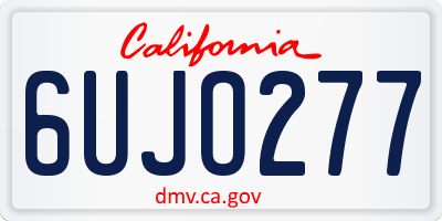 CA license plate 6UJO277