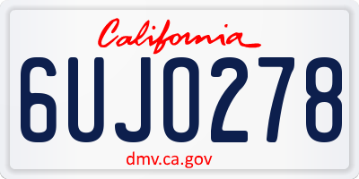 CA license plate 6UJO278