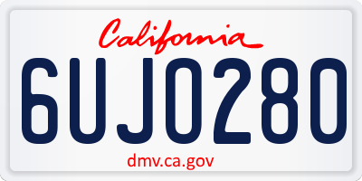 CA license plate 6UJO280