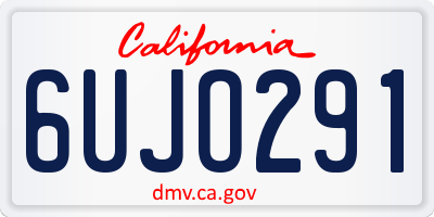 CA license plate 6UJO291