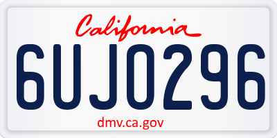 CA license plate 6UJO296