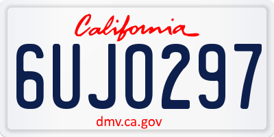 CA license plate 6UJO297
