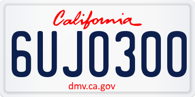 CA license plate 6UJO300