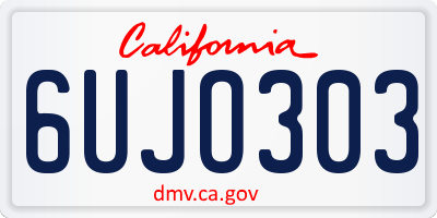 CA license plate 6UJO303