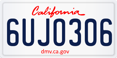 CA license plate 6UJO306