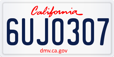 CA license plate 6UJO307