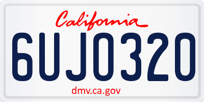 CA license plate 6UJO320