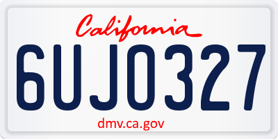 CA license plate 6UJO327