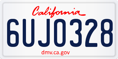 CA license plate 6UJO328