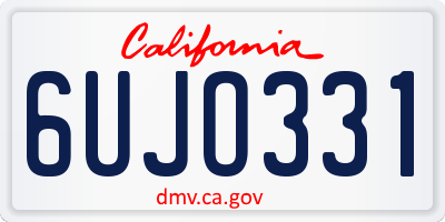 CA license plate 6UJO331