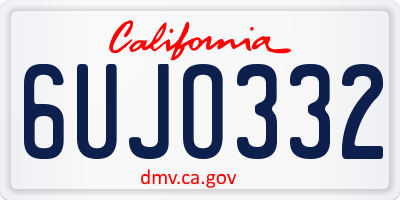 CA license plate 6UJO332