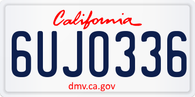 CA license plate 6UJO336