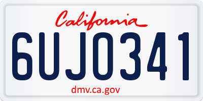 CA license plate 6UJO341