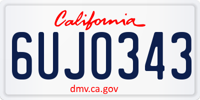 CA license plate 6UJO343