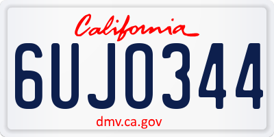 CA license plate 6UJO344