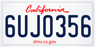 CA license plate 6UJO356