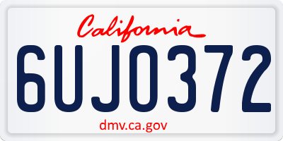 CA license plate 6UJO372