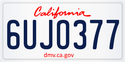 CA license plate 6UJO377