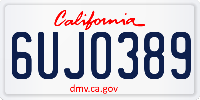 CA license plate 6UJO389