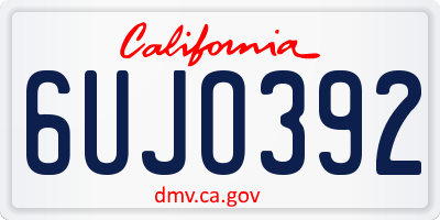 CA license plate 6UJO392