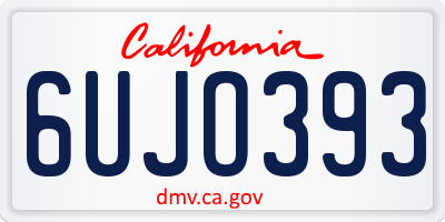 CA license plate 6UJO393