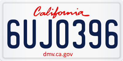 CA license plate 6UJO396