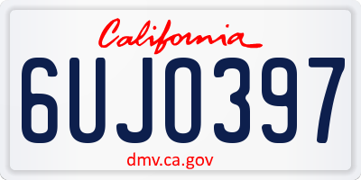 CA license plate 6UJO397