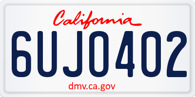 CA license plate 6UJO402