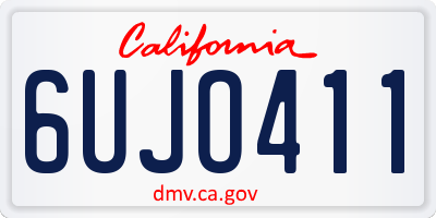 CA license plate 6UJO411