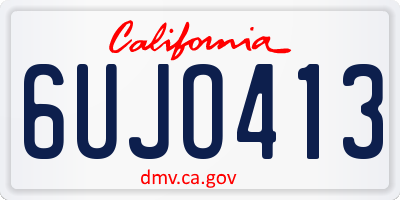 CA license plate 6UJO413