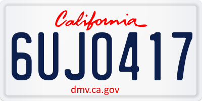 CA license plate 6UJO417