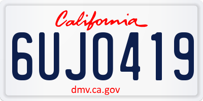 CA license plate 6UJO419