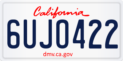CA license plate 6UJO422
