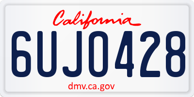 CA license plate 6UJO428