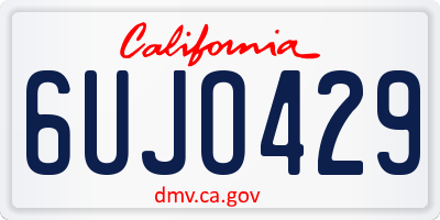 CA license plate 6UJO429