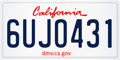 CA license plate 6UJO431