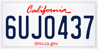 CA license plate 6UJO437