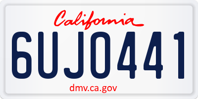 CA license plate 6UJO441