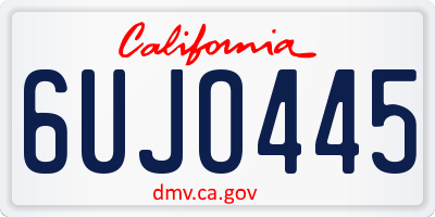 CA license plate 6UJO445