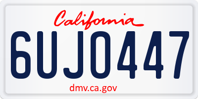 CA license plate 6UJO447