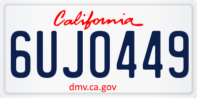 CA license plate 6UJO449