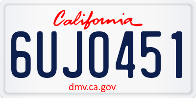 CA license plate 6UJO451